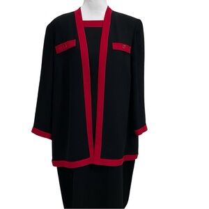 Jones New York Black With Red Trim One Piece Dress Size 16W